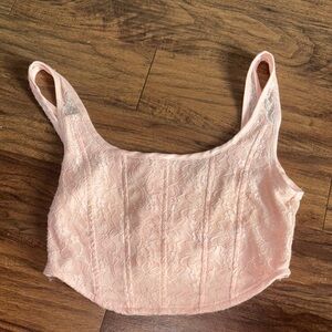 Chic Pink Lace Crop Top